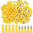 eHUB Fully Insulated Male Female Wire Bullet Connector Electrical Crimp Terminals, Pack of 100 Pieces (Yellow)