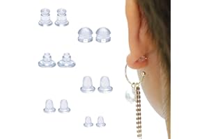 FAMIDIQGO 300 sztuk silikonowych zatyczek do uszu, przezroczyste nauszniki z pudełkiem, 6 różnych kształtów