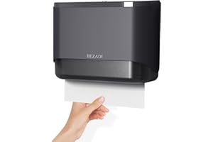 BEZADI Paper Towel Dispenser Wall Mounted, Multifold C-Fold Hand Towel Dispenser, Folded ABS Commercial Tissue Towel Dispenser for Bathroom Mall Hospital, Grey