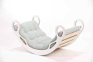 Need Sleep WOODFORKIDS - Cuscino per arco da arrampicata, circa 120 x 55 cm, altezza circa 10 cm, per bambini, 100% cotone naturale, certificato Oeko-TEX, prodotto in UE (lunghezza verde oliva)