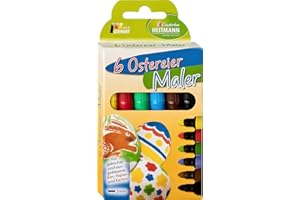 Heitmann Eierfarben 60008 – kredki do malowania jajek wielkanocnych, zestaw 6 sztuk