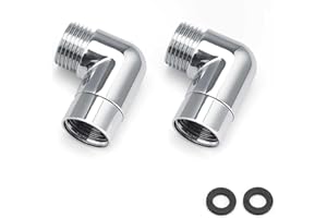 0XBIT Adaptador Grifo Ducha, 2 Piezas 90 Grados para Cabezales de Ducha de Mano, Alcachofa, Grifos y Tuberías de Agua