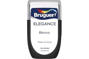 BRUGUER ELEGANCE Pintura Monocapa ExtraMate, Paredes y Techos, Interior, Exterior protegido, Alta Durabilidad, UltraLavable, Resistente al Desgaste y Manchas Blanco 30 ml