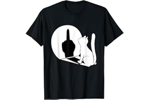 FUNNY CATS GIFTS FOR WOMEN CAT DAD CAT MOM GIFTS Chat majeur drôle avec doigt d'honneur T-Shirt