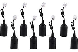Zbssny 8 Stück Lampenfassung E27 mit Kabel, Robuste Baufassung E27 für Glühbirnen Baulampenfassung E27 Fassung Set inkl Anschlusskabel
