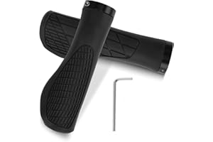 ROHMERIQUE 1 Pair Bicycle Handlebar Grips, Non-Slip Durable Soft Rubber for 22.2mm Handlebars, Comfortable Grip, Suitable for MTB, City & Road Bikes