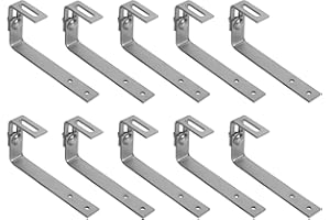 Avoltik Lot de 10 crochets de toit photovoltaïques - Fixation sur bitume et ardoise - 20 cm - Réglable - En acier inoxydable et robuste - Pour installation PV et tuile