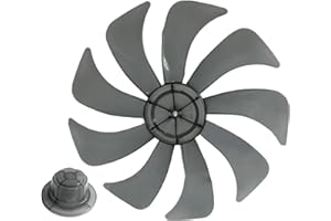 CWOQOCW 35,6 cm leiser Haushaltslüfter, Kunststoffblattpropeller mit Mutterabdeckung, leiser Lüfterblatt-Ersatz für Tischventilatoren, elektrischer Ventilator (9-Blatt)