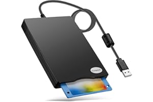 CHUANGANZHUO USB Floppy Disk,3.5" USB External Floppy Disk Drive Portable 1.44 MB FDD for PC Windows 10/7/8/98/ME/2000, Windows XP/Vista/Mac(Black)