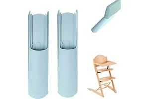 KLINNA 2 Protectores Antivuelco para Stokke Tripp Trapp | Extensores de Patas como Accesorio para Silla Alta | Set de Deslizadores Extendidos y Fundas Protectoras de Patas (Azul)