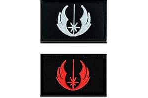 ZCKETO 2 PCS Film Ordre Jedi Chevalier Jedi Tactiques Insignes Applications Crochet et Boucle Patches pour Sac à Dos Chapeau Uniforme Manteau Chien Voyage en Plein Air ai Tactiques Militaires