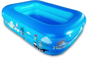 SUNSHINE SMILE Piscine Gonflable Carré pour Enfant - Pataugeoire d'eau pour Intérieur et Extérieur