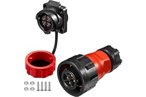 CNLINKO YM-24 Connecteur imperméable IP68 Connecteur circulaire industriel Connecteur de boîtier PBT Connecteur aviation Connecteur de conception militaire M24 Prise filetés (4 Broches)