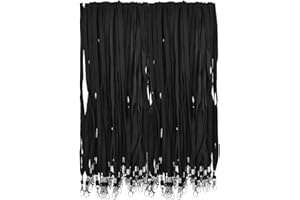 BUYGOO Cordino da Collo per Badge Nero 100PZ Laccio da Collo con Clip Laccetto Collo Porta Badge Lacci Porta Badge con Lunghezza Personalizzata in Ufficio, Esposizione per Lavoratori, Studenti