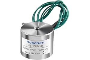 Heschen Electromagnet Magnet Solenoid P25/20, OD 25mm, DC 5V, 4W, 5Kg/11 lb