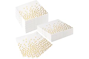 ‎XIALVYU Xialvyu 60 Stück Servietten Gold Dots Goldene Servietten 33 x 33 cm Papierservietten Paper Napkins Einweg Cocktail Servietten für Geburtstag Party Hochzeit Feiertagsfeier