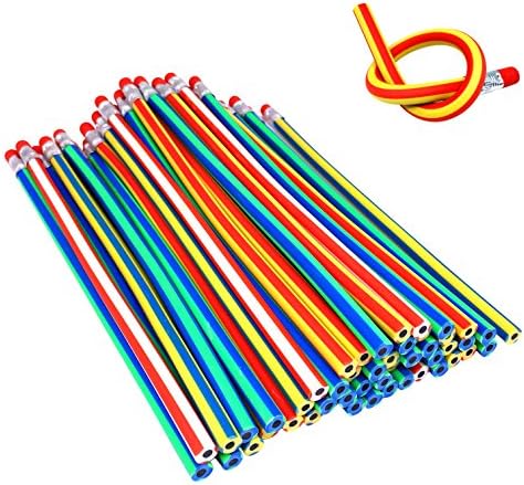 Soft Pencils,50 Pieces Soft Flexible Bendy Pencils,Original Color Eco-friendly Magic Bend Pencils School Fun Equipment,Great Gift for Children Kids