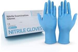 Hygiene100 Einweghandschuhe Hellblau, Nitrilhandschuhe L, Einmalhandschuhe mit 100 Stück/Box, Handschuhe Einweg puderfrei, latexfreie Gummihandschuhe, Einweghandschuhe in S, M, L & XL verfügbar