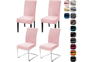 Alishomtll Juego de 4 o 6 fundas de terciopelo elástico para silla, juego de 4 o 6 fundas de terciopelo para silla oscilante, elásticas, lavables, para cocina, restaurante, hotel, banquete, boda