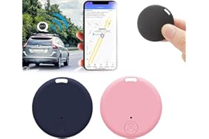 FIGSKEY Oveallgo Extra Mini Magnetic GPS Tracker, 2024 New Oveallgo Mini Portable Magnetic GPS Tracker, Oveallgo GPS Tracker, GPS Tracker tag for Kids, car, Luggage, Elderly, Pets (Black+Pink)
