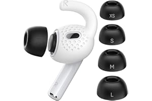 Gcioii 4 Pairs Memory Foam Tips und Ohrhaken Zubehör für Apple AirPods Pro 2nd Generation (XS/S/M/L Buds)