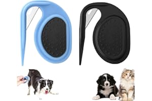 TQPXZO 2 cuchillos de desfieltro para gatos, cuchillos de cuidado para mascotas de pelo largo, desfiltador con hoja de acero, peine de nudos para mascotas, perfecto para eliminar enredos, herramientas