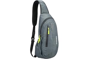 PivotWing Sling Bag Brusttasche Herren Kleiner Rucksack Damen Shoulder Crossbody Crossover Bag Mini Rucksack Klein Schultertasche Brust Tasche Rucksäcke Sporttasche Umhängetaschen Crossbag, Hellgrau