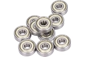 BORDSTRACT Rodamiento De Bolas 626Z De 10 Piezas, Rodamientos Rígidos De Bolas De Doble Blindaje De Acero Inoxidable De 6x19x6 Mm