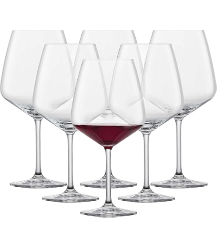 SCHOTT ZWIESEL Rotweinglas Taste (6er-Set), zeitlose Weingläser für Rotwein, spülmaschinenfeste Tritan®-Kristallgläser, Made in Germany (Art.-Nr. 115671) Küche, Haushalt & Wohnen