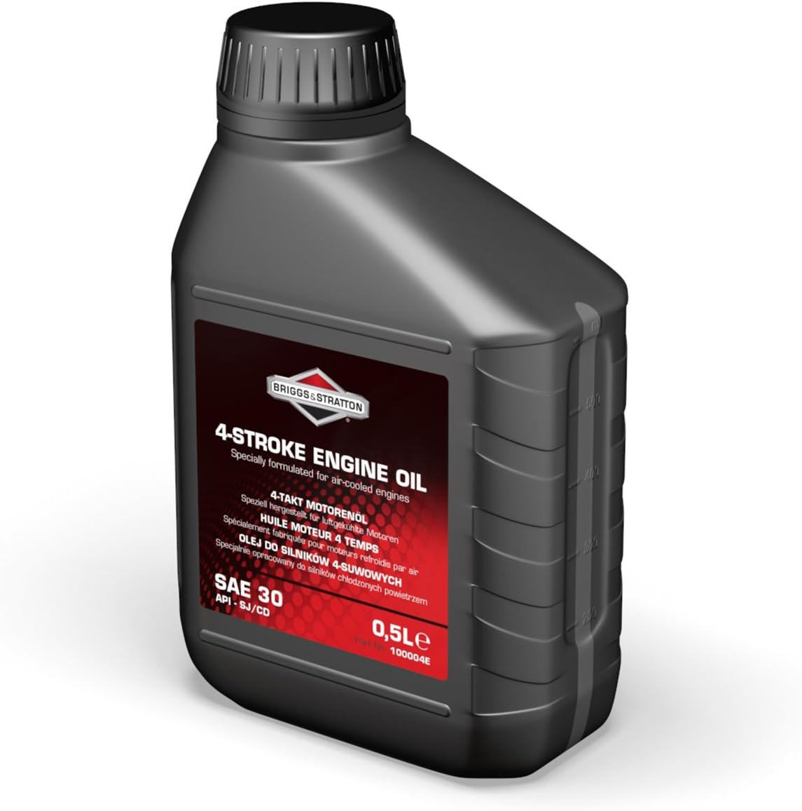 Briggs & Stratton 100004E 4-Stroke Lawn Mower Engine Oil SAE30, 500ml, Black, 0.5 Litre