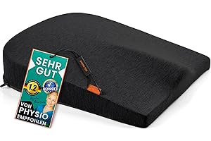 ‎DYNMC YOU Ergonomisches Sitzkissen Bürostuhl – Sitzring Steißbein – Von Experten Entwickelt – Keilkissen Rücken & Gesäß – Komfortkissen für Zuhause, Büro & Reisen – Rutschfest – Waschbar – Schwarz – 45x32x10cm