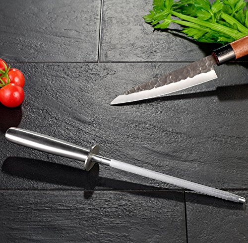 TokioKitchenWare Marken-Wetzstahl für Stahlmesser mit 20 cm Schleifstab - 2