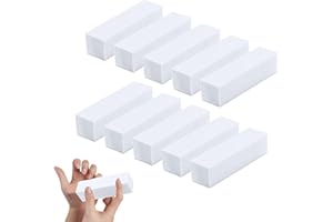 SUNERLORY 10pcs Schleifpads für Nägel, Puffer Blöcke für natürliche Nägel, Schwamm Nagelfeile Buffer Schleifblöcke, professionelle Nagelfeile für Schönheitssalons Salons(Weiß)