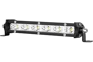 PICAA Sottile Barra Luminosa a Led, 7 Pollici 30W Fascio Spot Barra Luce di Lavoro, Bianca 6000K Faro Led per Fuoristrada Auto Camion SUV Trattore