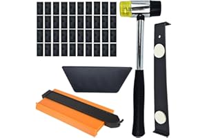 ZDOZITZ Laminate Wood Flooring Installation Kit laminate flooring tools with Tapping Block, Pull Bar, Mallet，Contour Gauge and 40 Spacers