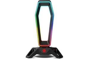OZONE GAMING GEAR Supporto per cuffie Gaming Ozone Portal - Accessorio Setup Gaming - Suono 7.1, RGB, USB 3.0, Nero, taglia unica