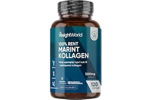 Kollagenkapslar – 1200 mg rent marint kollagen typ I och III – Hydrolyserade fiskkollagenpeptider – 120 kapslar (2 månaders f