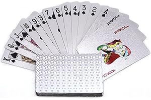 VDFJEK Playing Cards Uk, Premium Playing Cards, Cool Playing Cards, Waterproof Playing Cards Uk, Playing Cards Waterproof, Poker Cards Waterproof Playing Cards Premium Playing(Silvery)