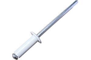 AERZETIX - C57116 - Lot de 50 Rivets aveugles Ø4x12 mm couleur blanche RAL 9010 - en acier/aluminium - rivet pop à rupture de tige