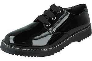 START-RITE Startrite Impact Black Patent Leather Girls Lace Up School Shoes