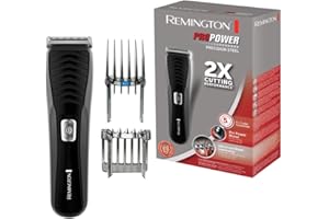 Remington Máquina de Cortar Pelo Pro Power Precision Steel, Cortapelos con Cable e Inalámbrico, Cuchillas de Acero, 2 Peines Ajustables, 40 min Autonomía, Indicador LED Carga - HC7110