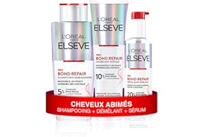 L'OREAL PARIS L'Oréal Paris - Routine Capillaire Protectrice - Réparation Profonde - Tous Types de Cheveux Abîmés - Shampooing + Démêlant + Sérum Sans Rinçage - Elseve Pro Bond Repair - 3 Produits