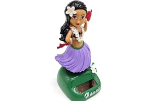 Amesor Girl Doll - Girl Dashboard Doll - Hawaiian Dashboard Girl- Solar Bobble Head Figures Solar Dancing Toy Dashboard Solar Powered Toys Girl Hawaii Car Decoration,4.33x2.75x1.96in