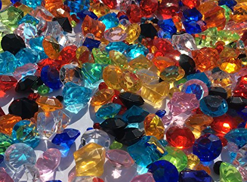 Große Mischung glitzernde bunte 15mm bis 3mm Deko + Eis Diamanten Brillianten Strasssteine Acrylsteine transparent klar kristall basteln Gltzersteine Schmucksteine Strass Steine zum Verzieren Dekorieren von CRYSTAL KING - 2