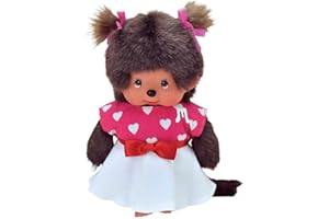 Monchhichi Kleidung für Standard Monchichi 20 cm - Verschiedene Designs (Rot Weiß Herzen)