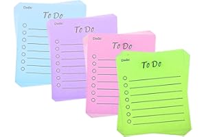 LEERSAO 200 Blätter Haftnotizen, To Do Listen Block, Sticky Notes, Haftnotizen Klebezettel, Notizblöcke Linierte Notizzettel für Planer Erinnerung Büro Zuhause Schule Zubehör