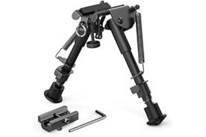 GYDEHUTJ DETECH Einstellbare 6-9 Zoll Gewehr Zweibein Teleskop Pendelkopf Halterung Stützrahmen 20mm Halterung Stativ Nachrüstung Zubehör mit Adapter