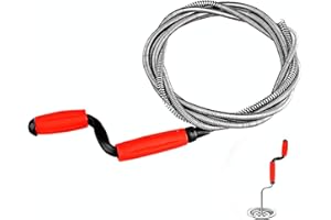 Jyvlucient Drain Snake Unblocker Wire Tools Drain Rods Snake Professional Sink Unblocker Drain Auger Spring with Claw for Kitchen Sink Washbasins Toilet Tub Shower Basins （3m * 11mm）
