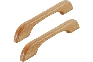 NANNAN0901 2 Pièces Poignées Armoire en Bois Massif Poignées de Porte de Meubles Boutons D'armoire de Cuisine Poignée de Tiroir de Garde-robe de Chambre à Coucher, avec Vis (Hole distance 128mm)