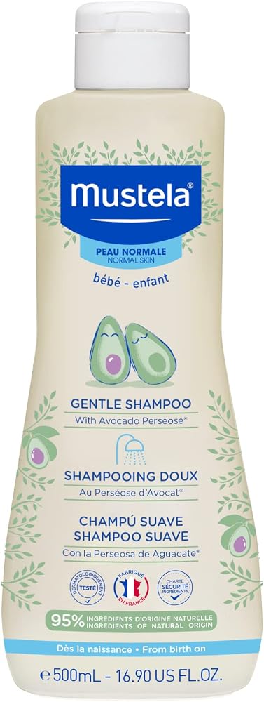 Mustela Gentle Shampoo Bebek Şampuanı 500 Ml | Bebek saç ve saç temizleyici, yumuşak, besleyici ve hipoalerjenik, yenidoğan ve bebekler